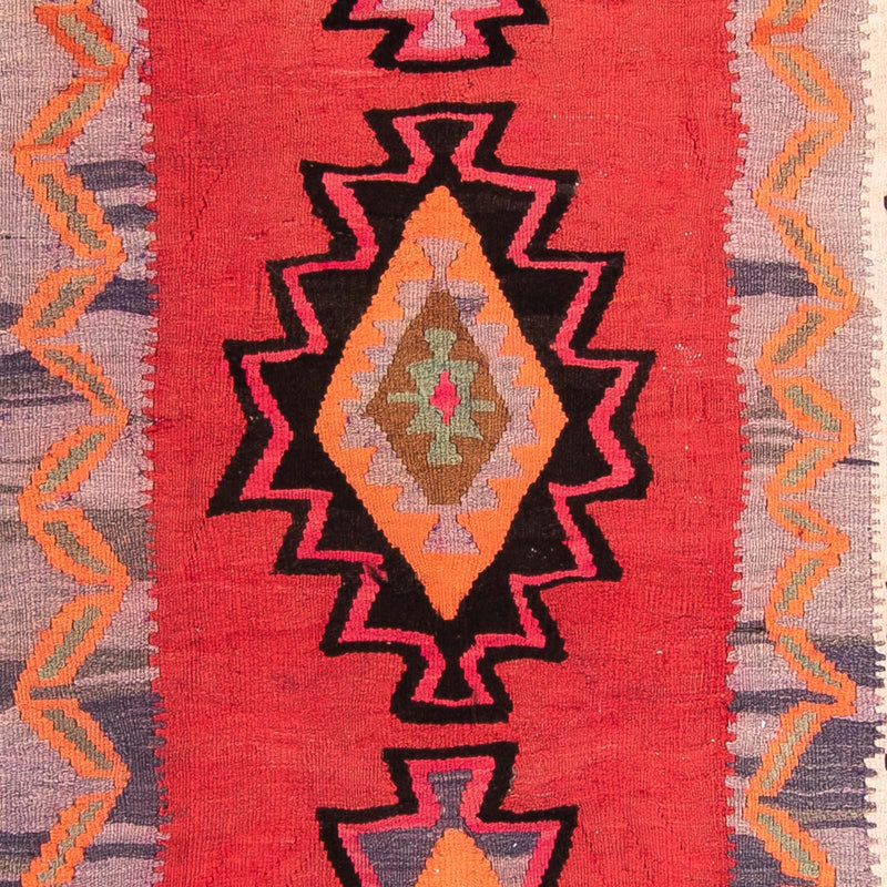 Kelim-tæppe - gammelt - 280 x 142 cm - flerfarvet