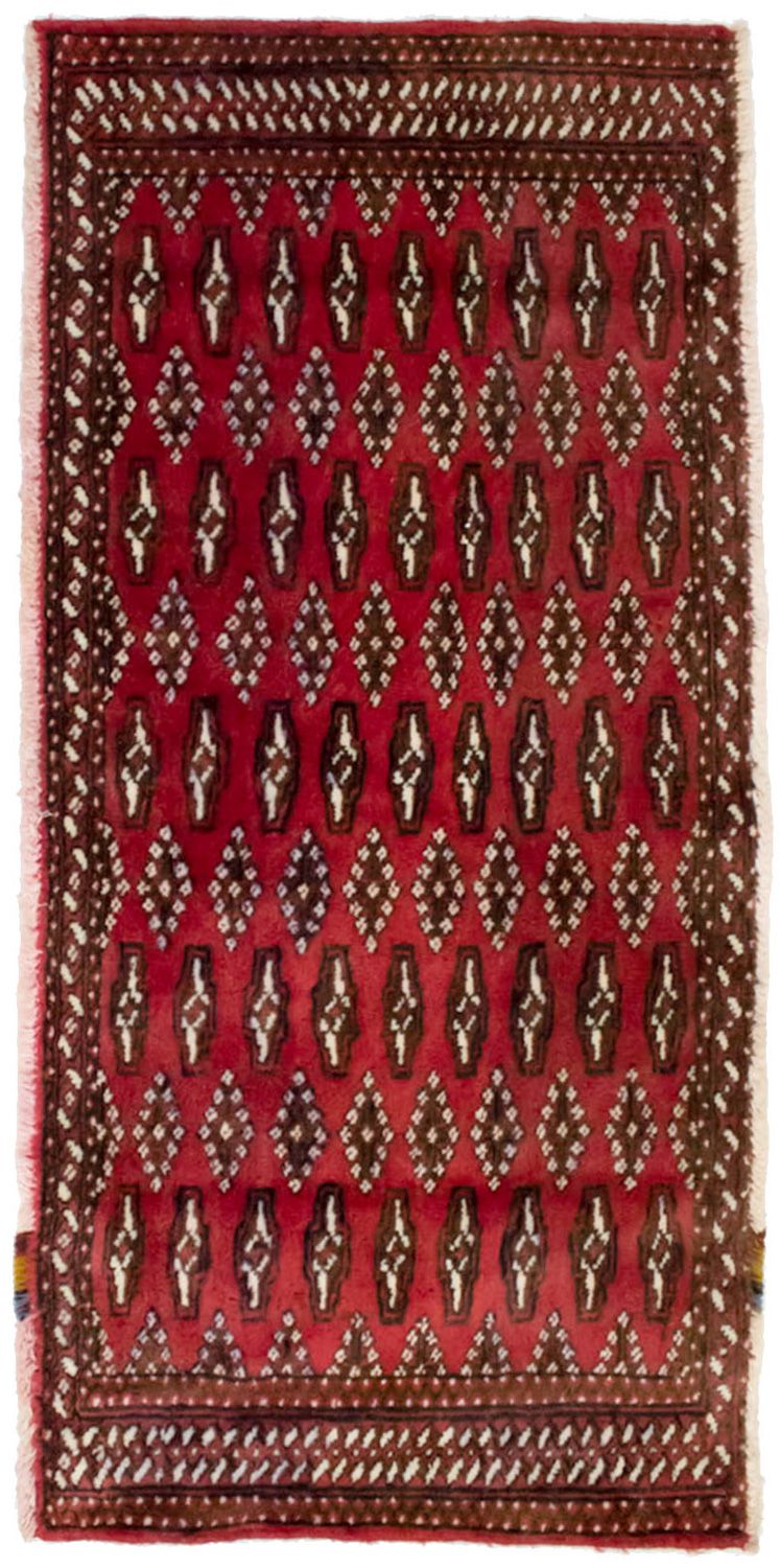 Turkaman-tæppe - 130 x 60 cm - rød