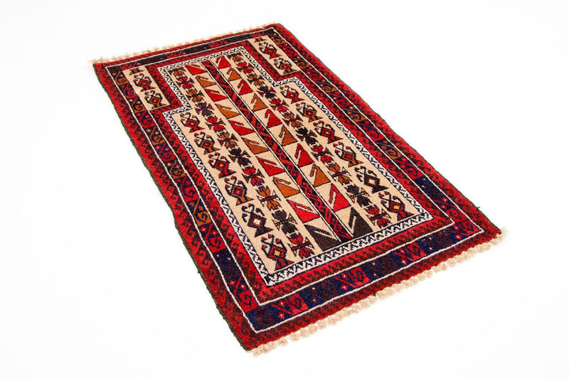 Baluch-tæppe - 126 x 79 cm - rød