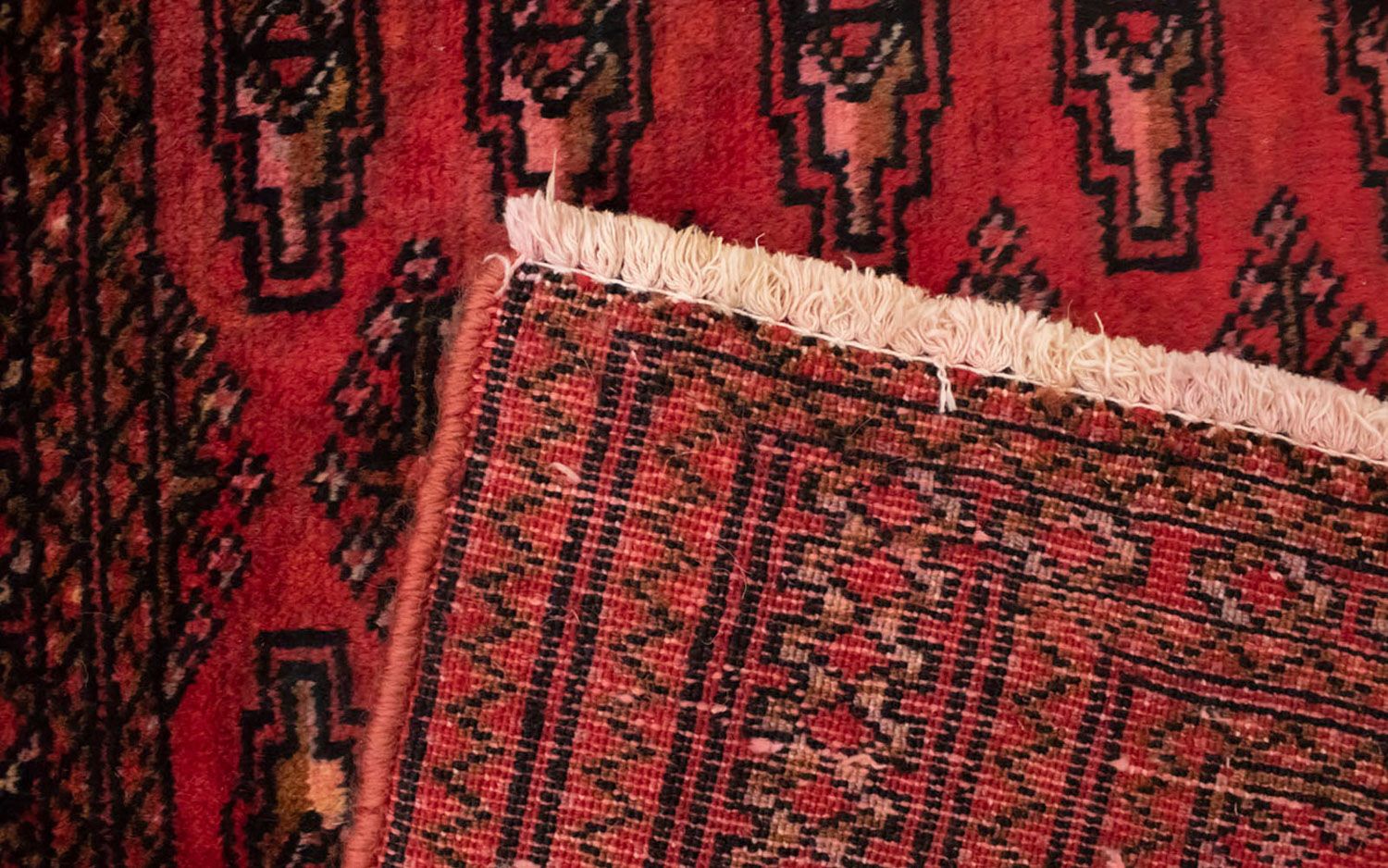 Turkaman-tæppe - 130 x 60 cm - rød