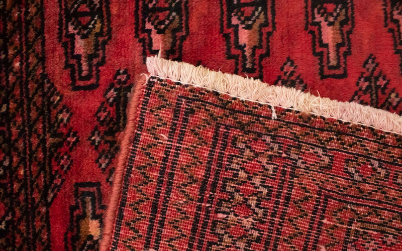 Turkaman-tæppe - 130 x 60 cm - rød