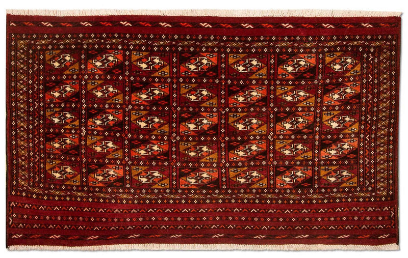 Turkaman-tæppe - 115 x 67 cm - rød