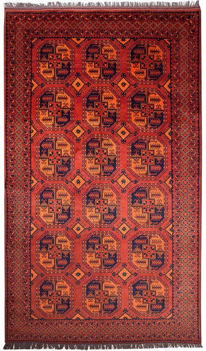 Afghansk tæppe - Kunduz - 300 x 199 cm - rød