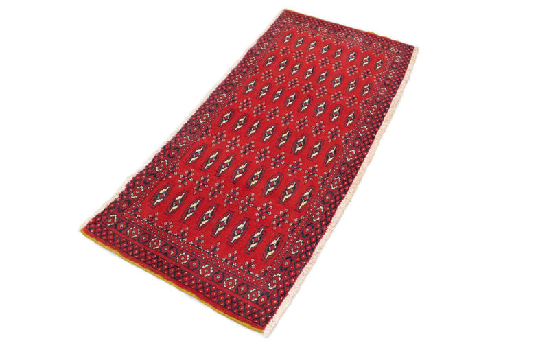 Turkaman-tæppe - 130 x 60 cm - rød