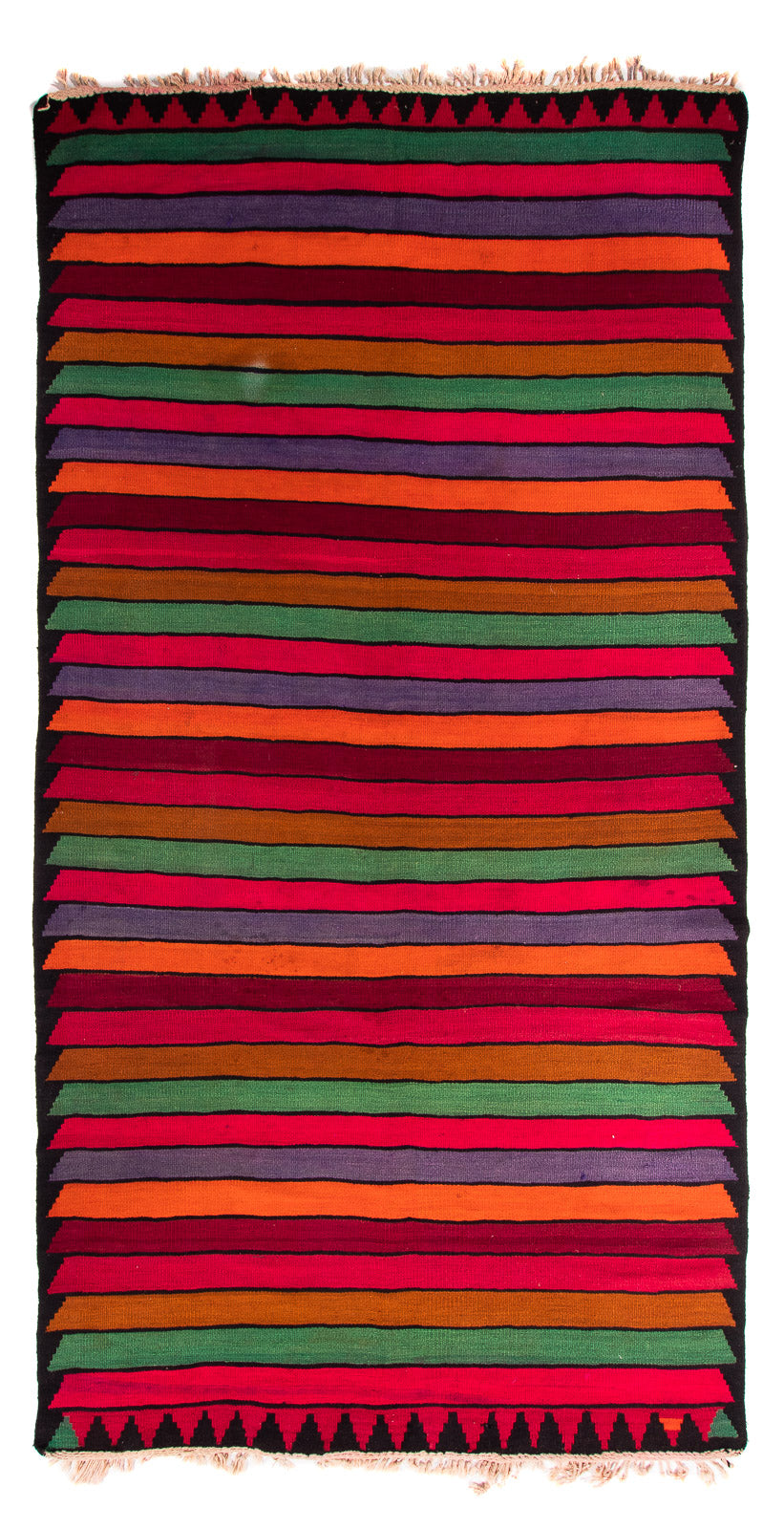 Løber Kelim-tæppe - gammelt - 350 x 185 cm - flerfarvet
