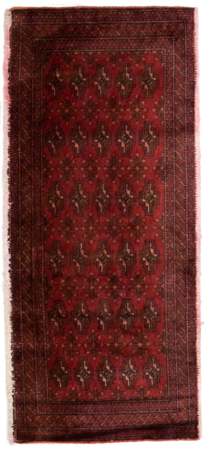 Turkaman-tæppe - 130 x 60 cm - rød