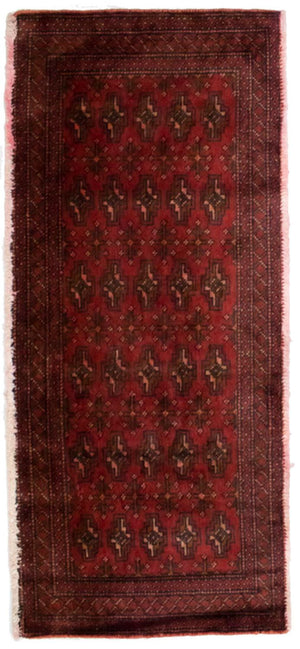 Turkaman-tæppe - 130 x 60 cm - rød