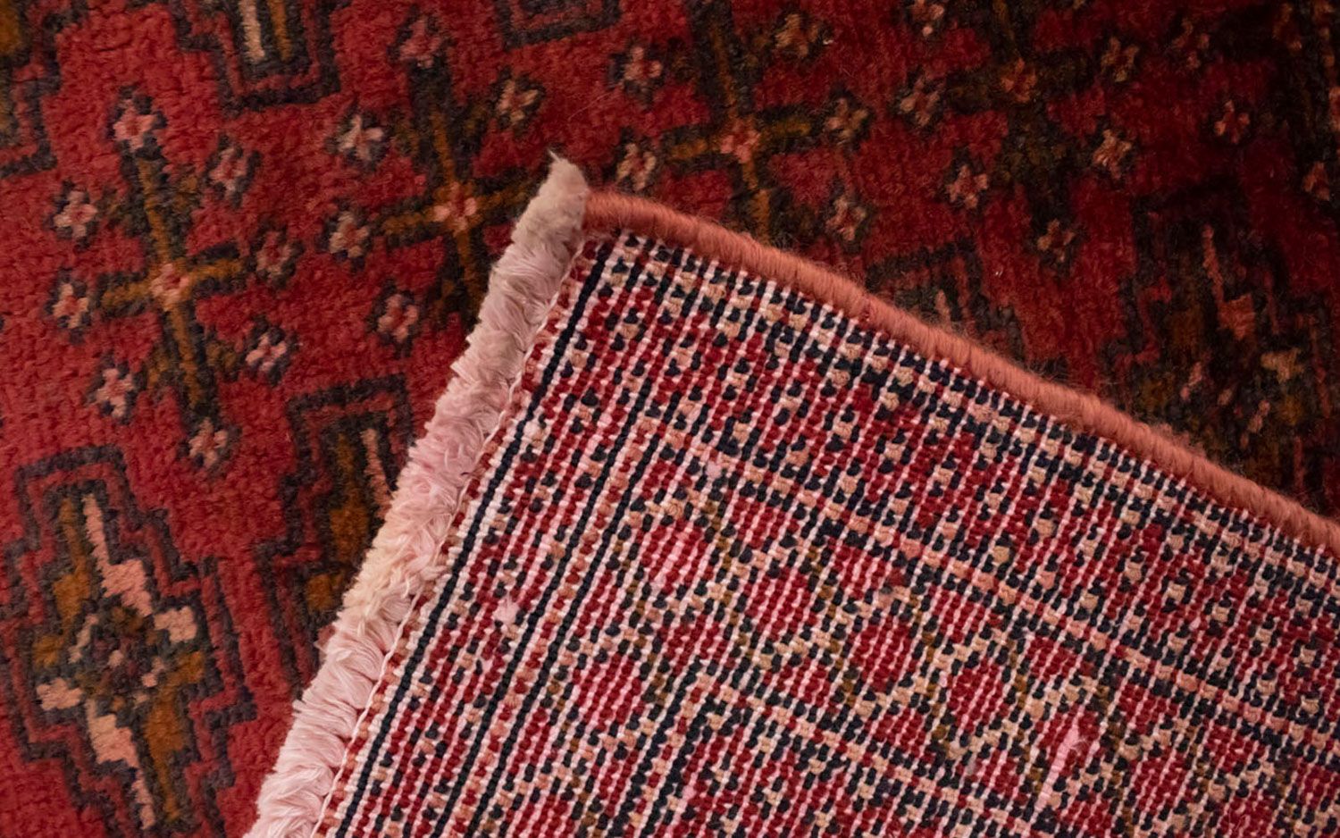 Turkaman-tæppe - 130 x 60 cm - rød