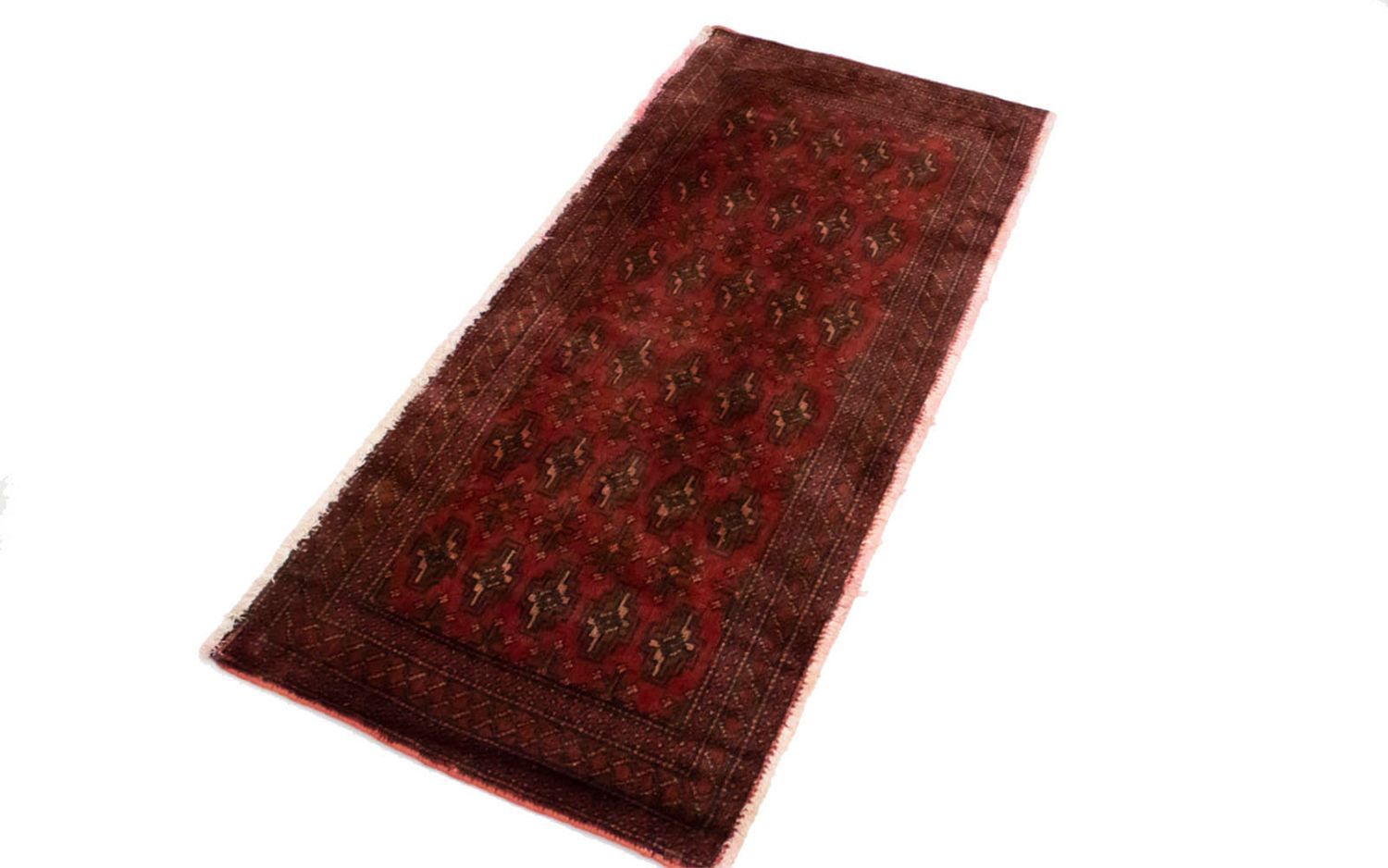 Turkaman-tæppe - 130 x 60 cm - rød
