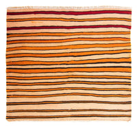 Kelim-tæppe - gammelt - 145 x 130 cm - flerfarvet