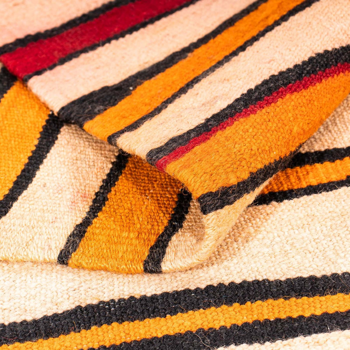 Kelim-tæppe - gammelt - 145 x 130 cm - flerfarvet