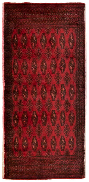 Turkaman-tæppe - 130 x 60 cm - rød