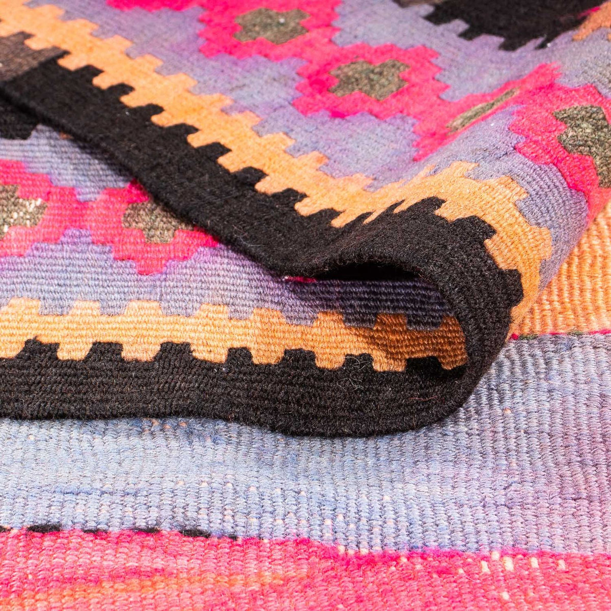 Løber Kelim-tæppe - gammelt - 340 x 140 cm - flerfarvet