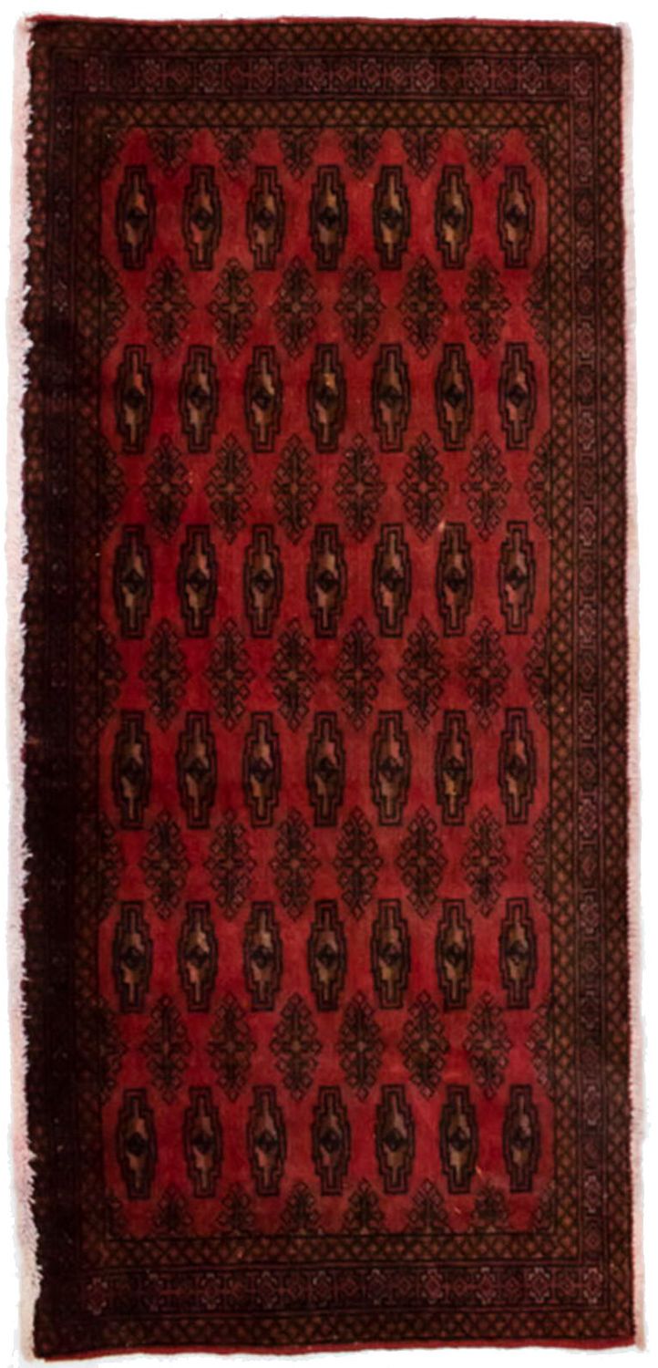 Turkaman-tæppe - 130 x 60 cm - rød