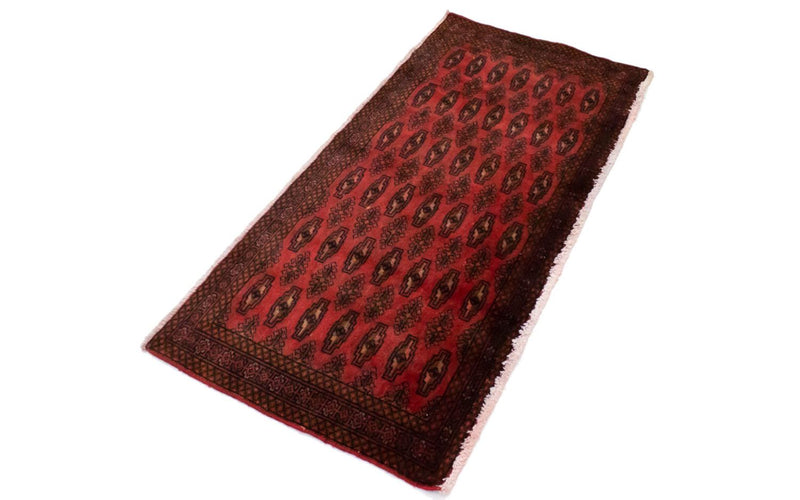 Turkaman-tæppe - 130 x 60 cm - rød