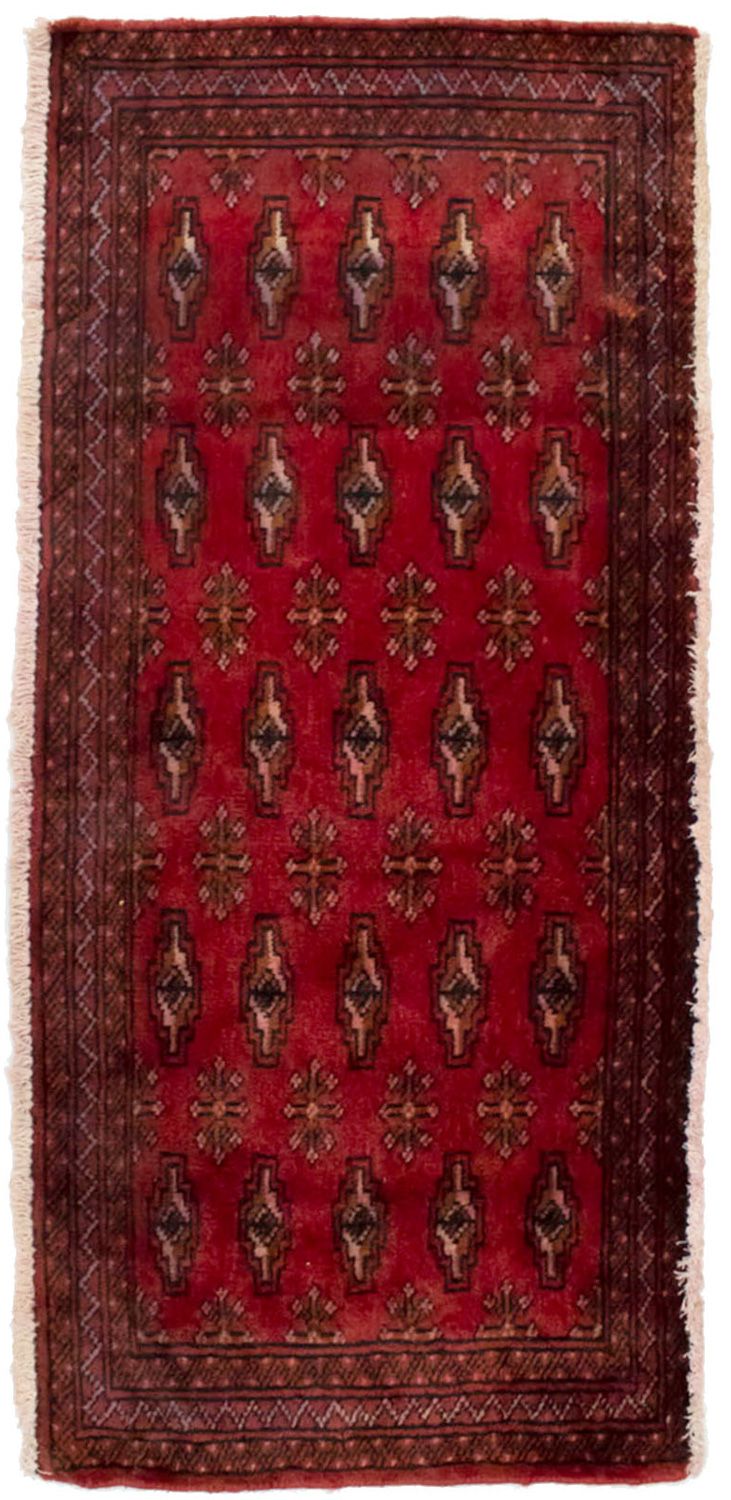 Turkaman-tæppe - 130 x 60 cm - rød