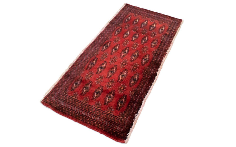 Turkaman-tæppe - 130 x 60 cm - rød