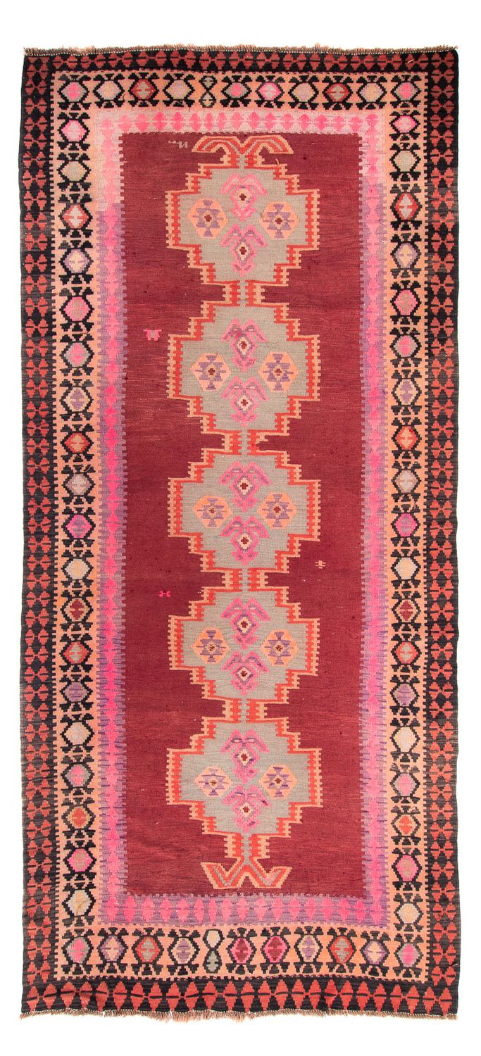 Løber Kelim-tæppe - gammelt - 395 x 180 cm - flerfarvet