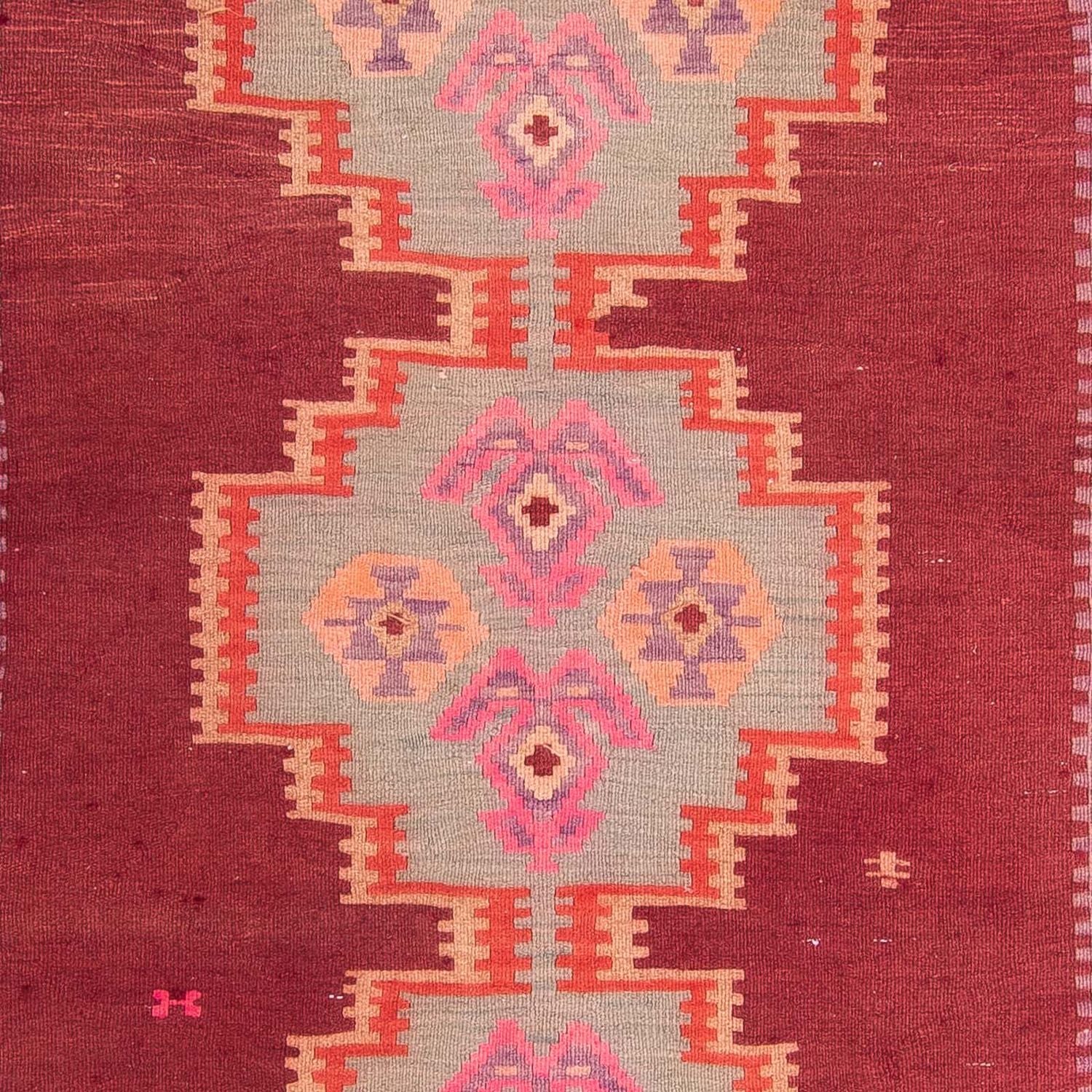 Løber Kelim-tæppe - gammelt - 395 x 180 cm - flerfarvet