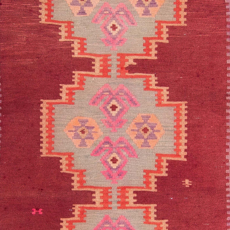 Løber Kelim-tæppe - gammelt - 395 x 180 cm - flerfarvet