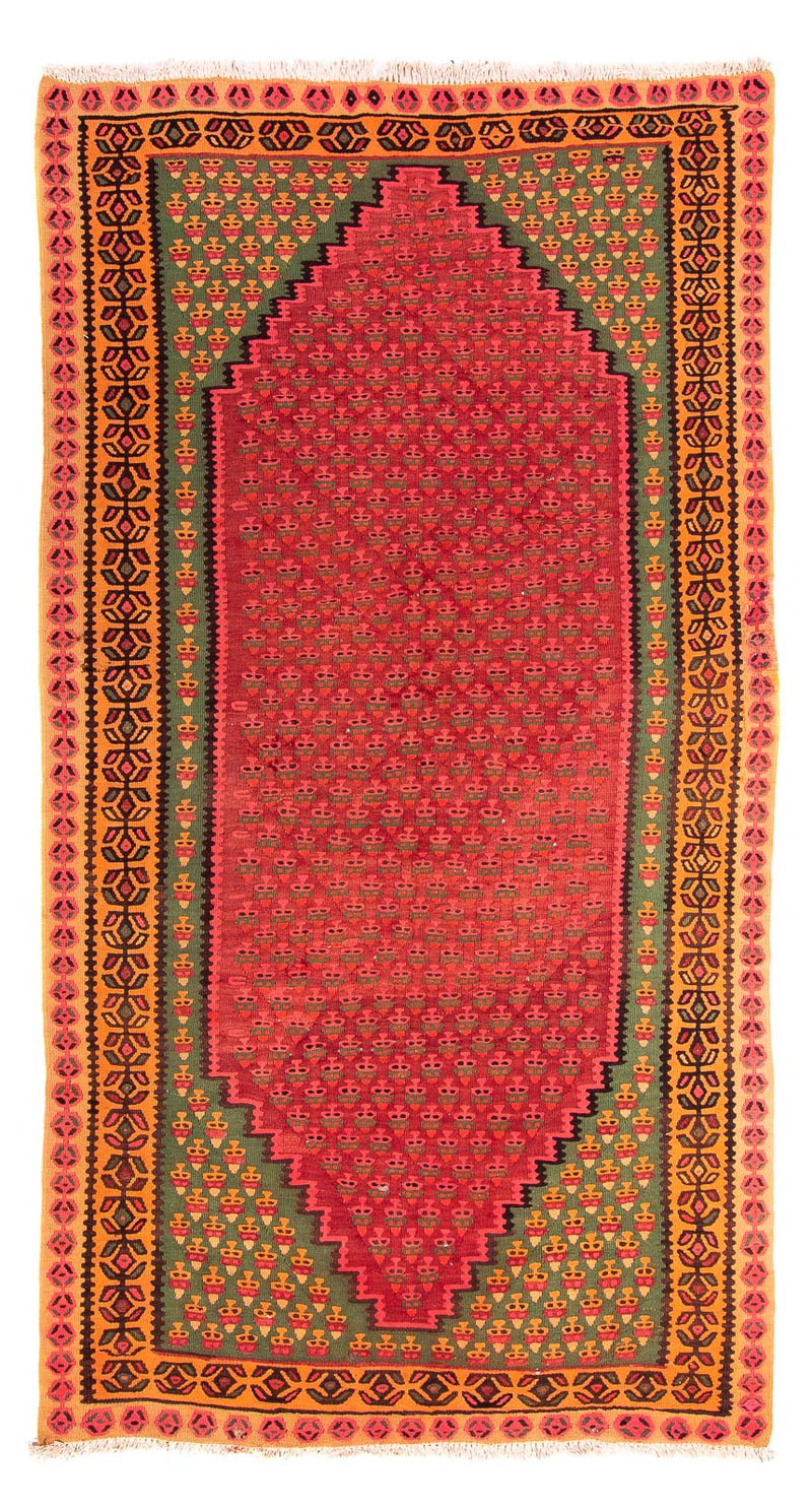 Kelim-tæppe - gammelt - 280 x 145 cm - flerfarvet