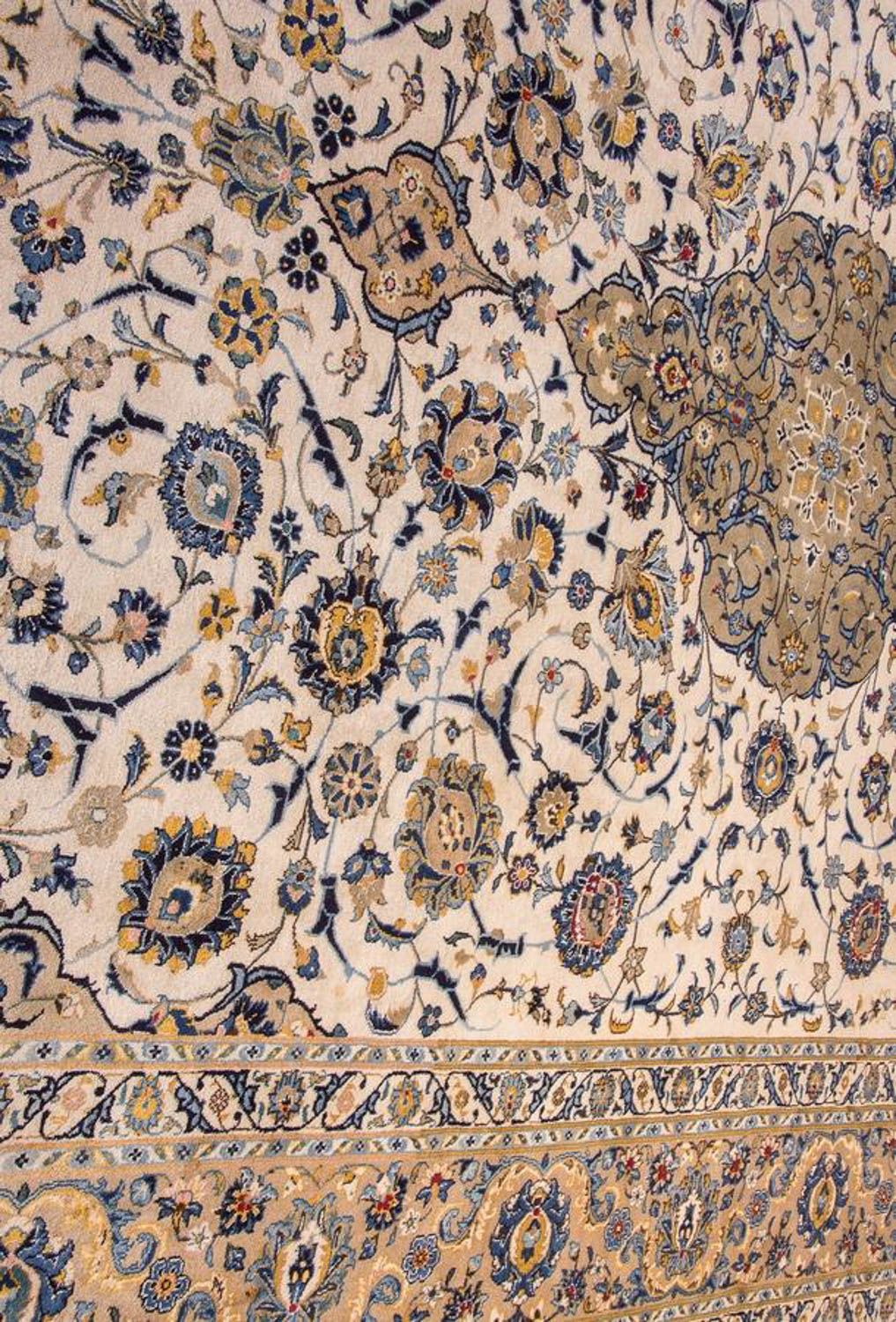 Persisk tæppe - Keshan - 415 x 295 cm - beige