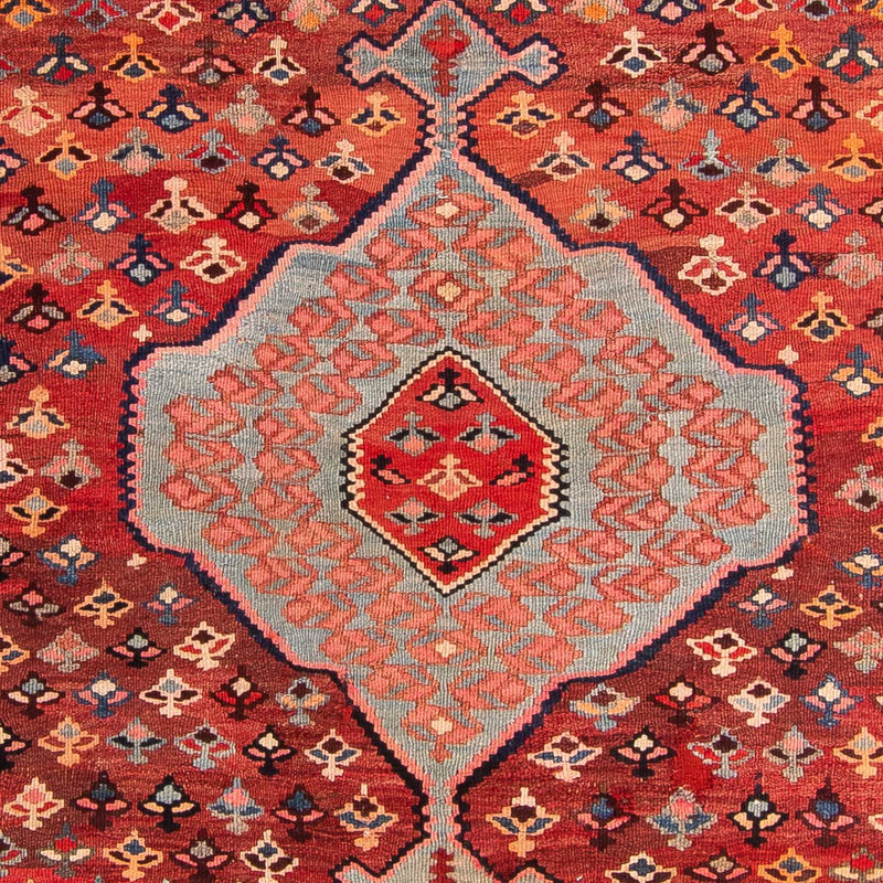 Kelim-tæppe - gammelt - 340 x 170 cm - flerfarvet