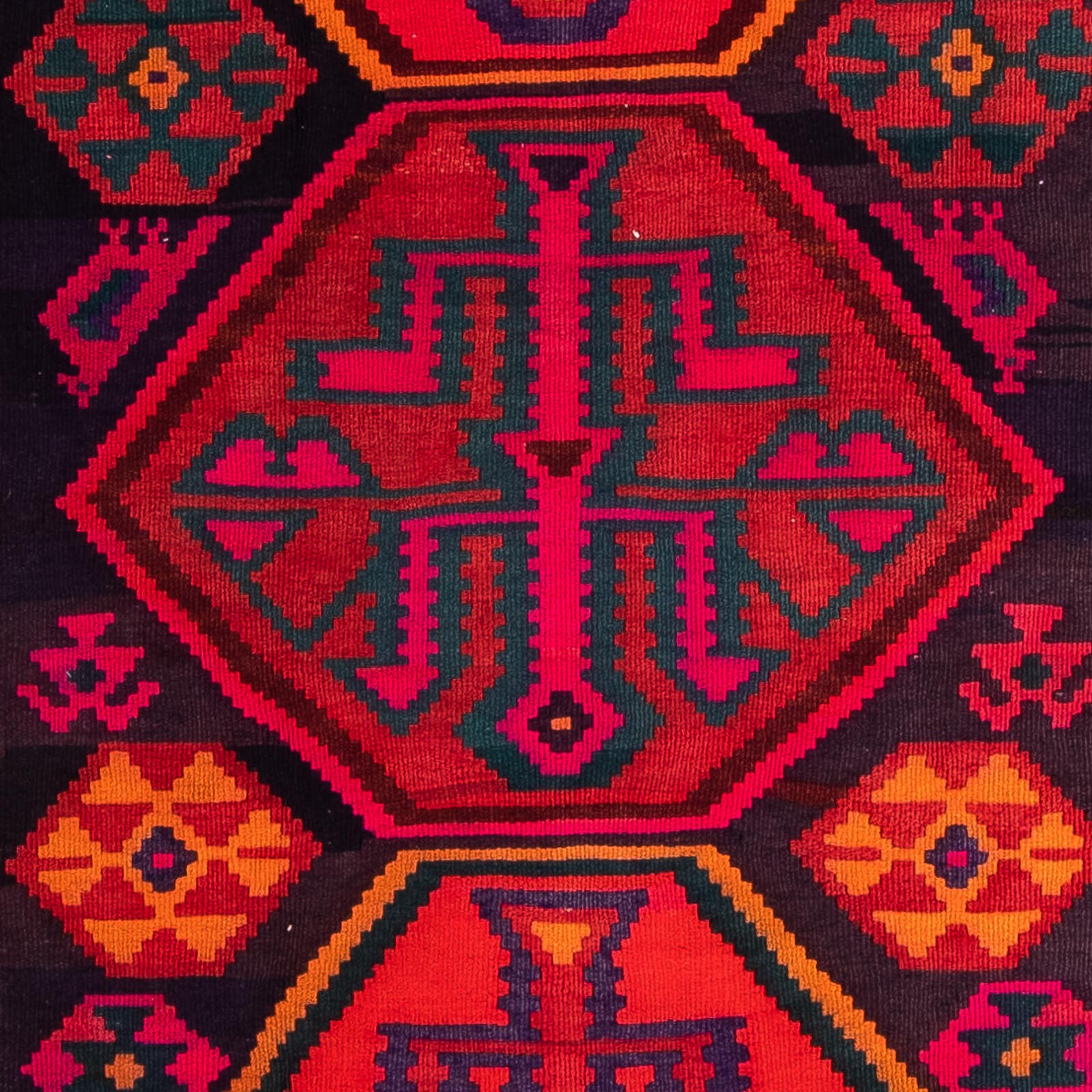 Løber Kelim-tæppe - gammelt - 345 x 150 cm - flerfarvet