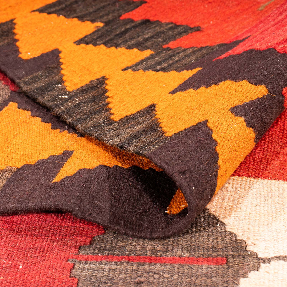 Kelim-tæppe - gammelt - 310 x 165 cm - flerfarvet