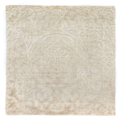 Uldtæppe firkantet  - 67 x 66 cm - beige