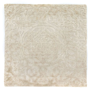 Uldtæppe firkantet  - 67 x 66 cm - beige