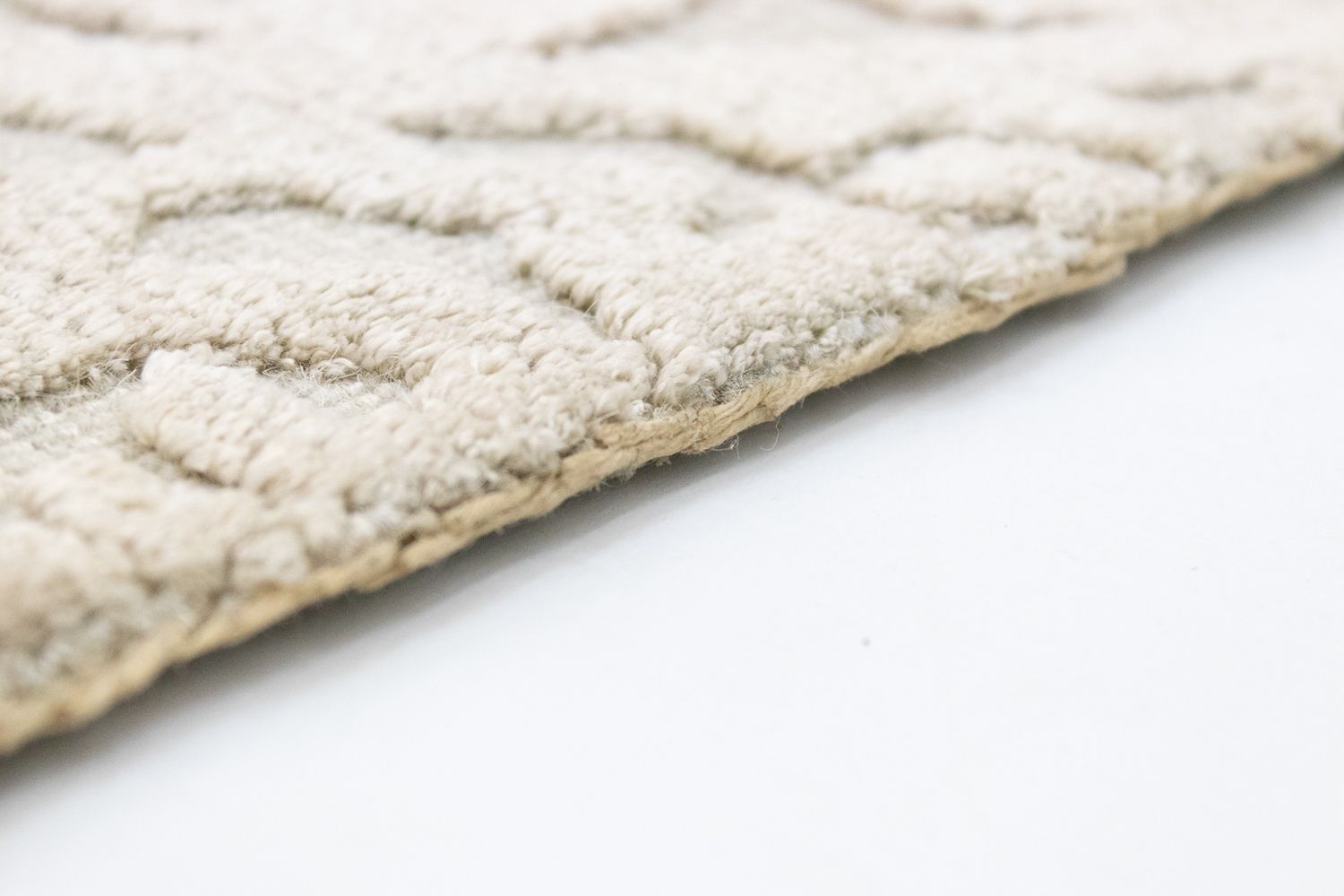 Uldtæppe firkantet  - 67 x 66 cm - beige