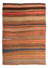 Kelim-tæppe - gammelt - 213 x 155 cm - flerfarvet