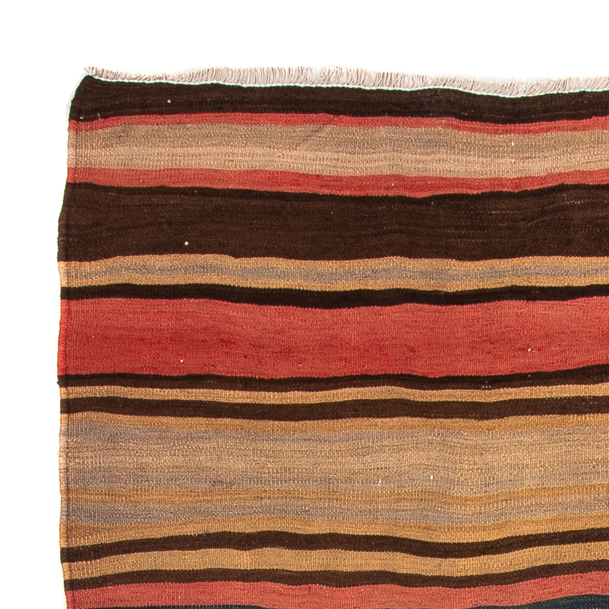 Kelim-tæppe - gammelt - 213 x 155 cm - flerfarvet