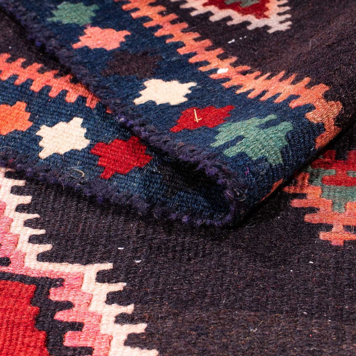 Løber Kelim-tæppe - gammelt - 370 x 100 cm - flerfarvet