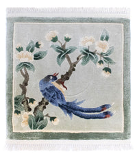 Silketæppe - China Silk firkantet  - 31 x 31 cm - flerfarvet