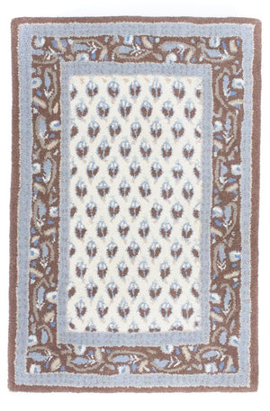 Uldtæppe - 88 x 59 cm - beige