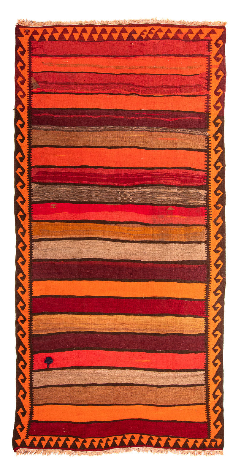Kelim-tæppe - gammelt - 300 x 160 cm - flerfarvet