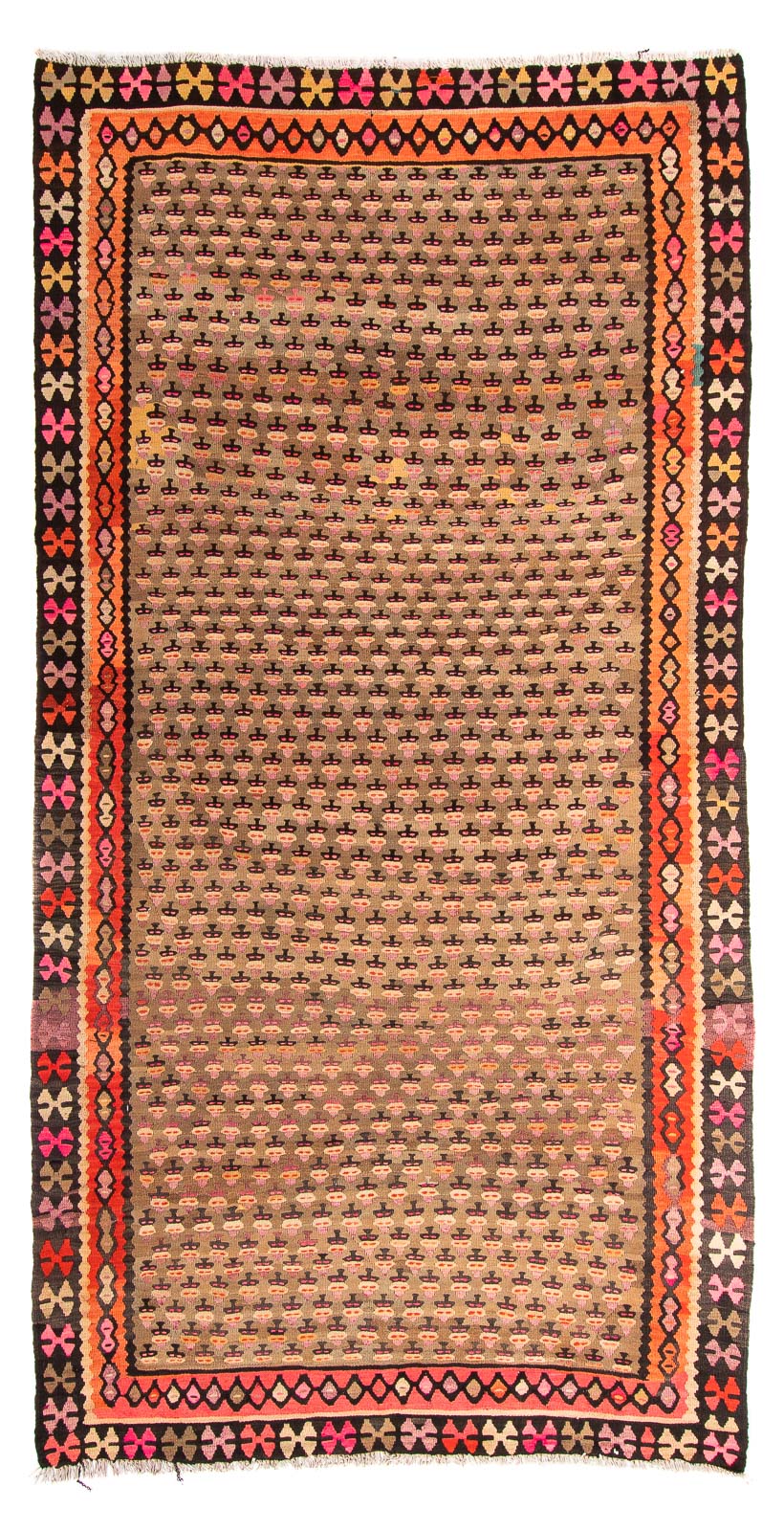 Løber Kelim-tæppe - gammelt - 285 x 160 cm - flerfarvet