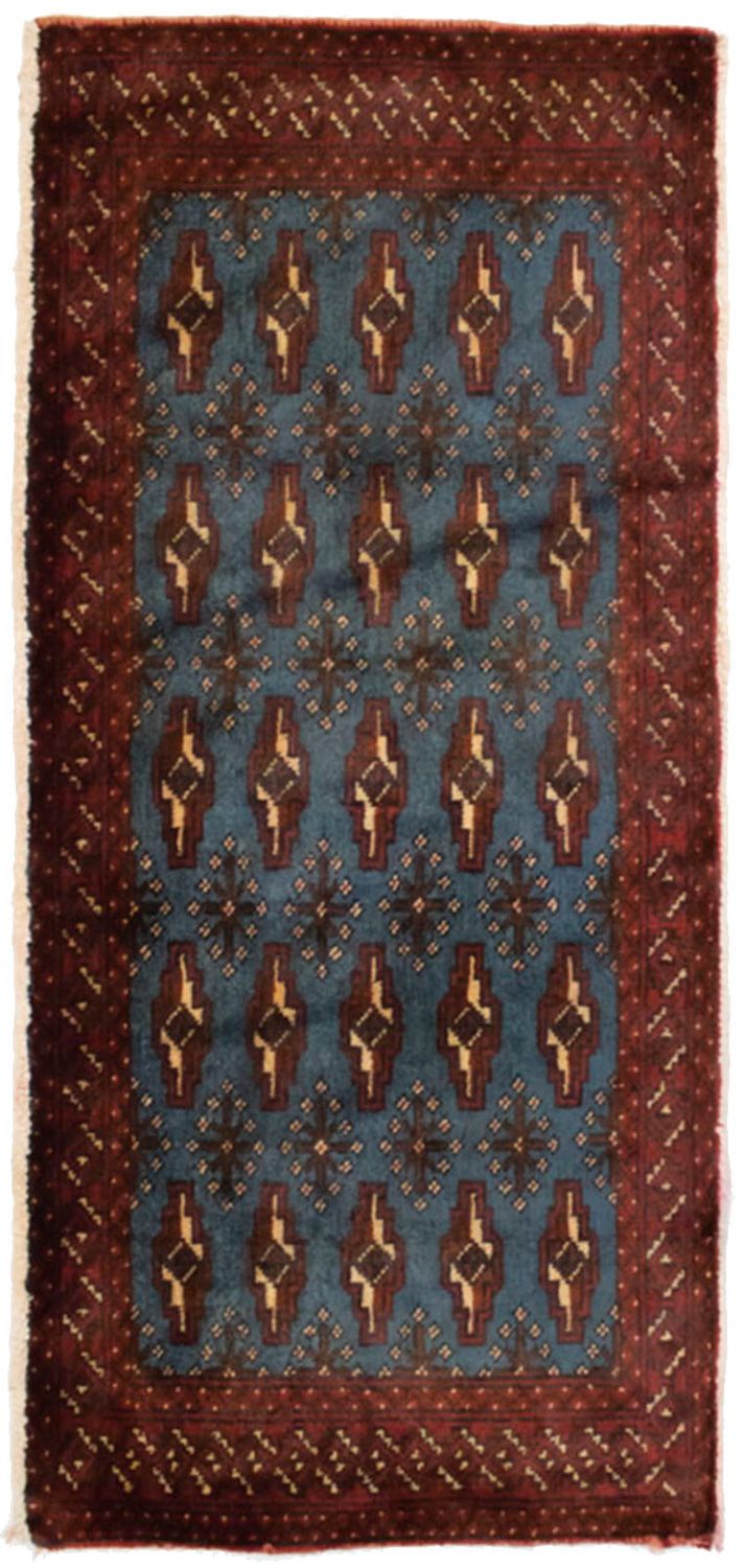 Turkaman-tæppe - 130 x 60 cm - blå