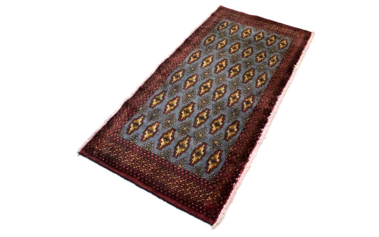 Turkaman-tæppe - 130 x 60 cm - blå