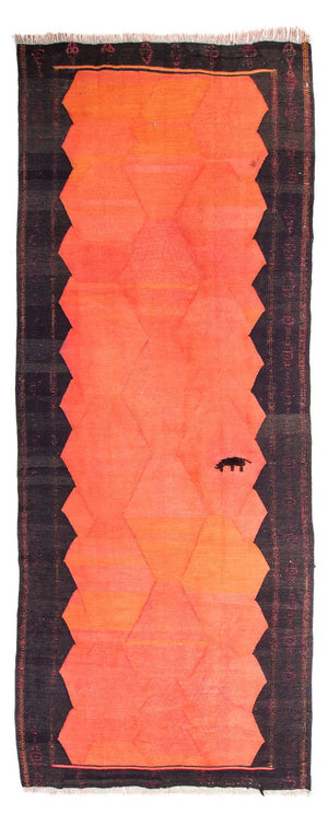 Løber Kelim-tæppe - gammelt - 360 x 145 cm - flerfarvet