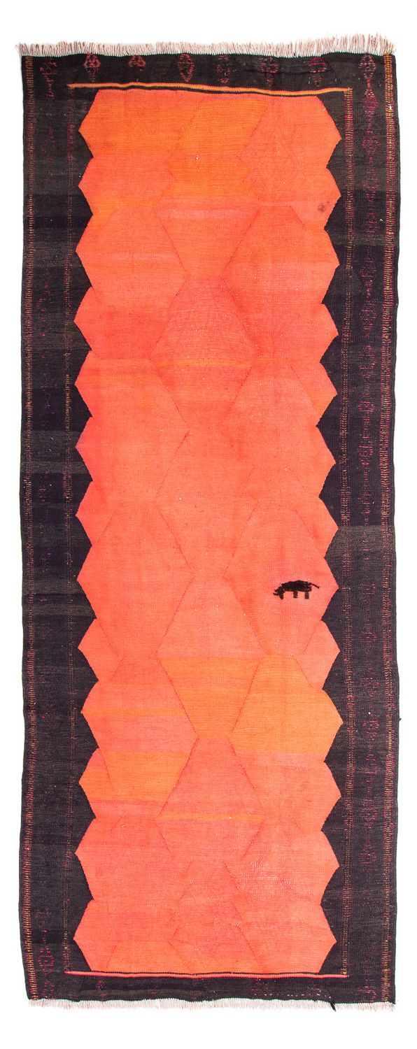 Løber Kelim-tæppe - gammelt - 360 x 145 cm - flerfarvet