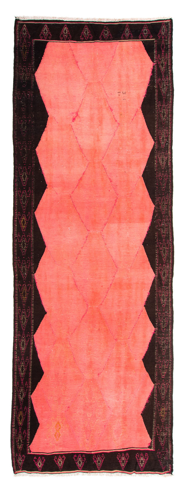 Løber Kelim-tæppe - gammelt - 365 x 145 cm - flerfarvet