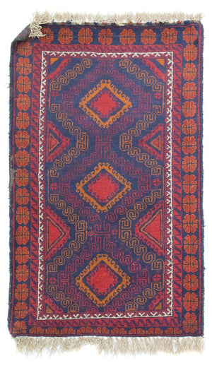 Baluch-tæppe - 137 x 81 cm - blå