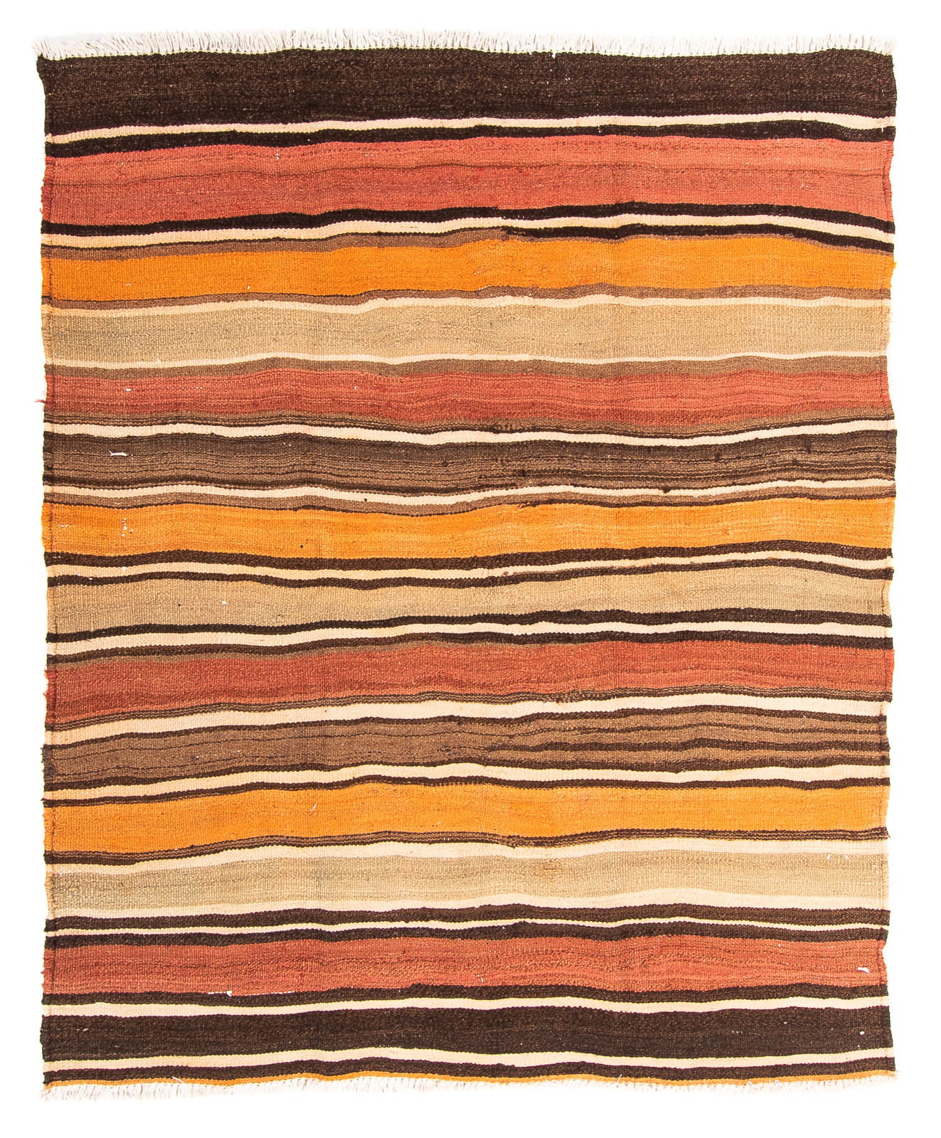 Kelim-tæppe - gammelt - 180 x 170 cm - flerfarvet