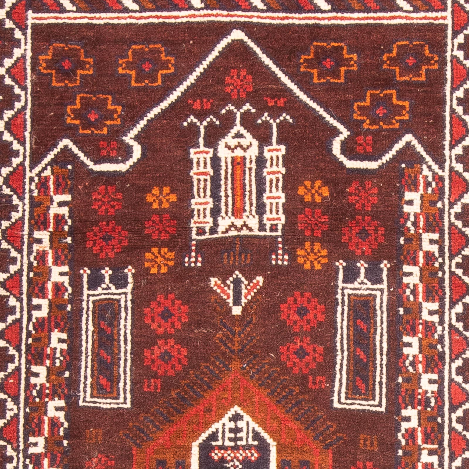 Baluch-tæppe - 127 x 80 cm - brun