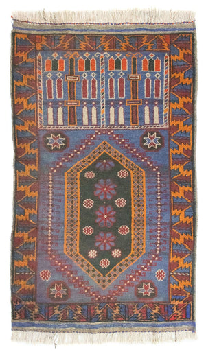 Baluch-tæppe - 134 x 81 cm - blå