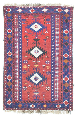 Baluch-tæppe - 128 x 77 cm - rød