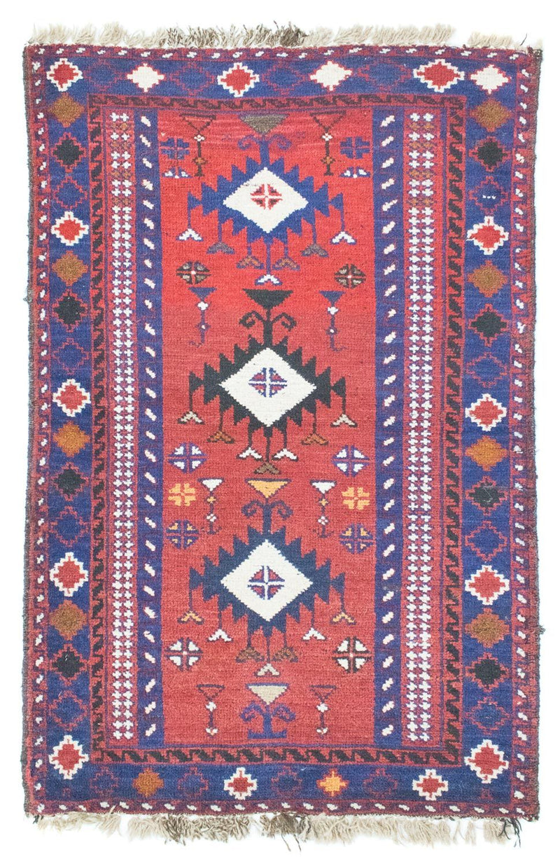 Baluch-tæppe - 128 x 77 cm - rød
